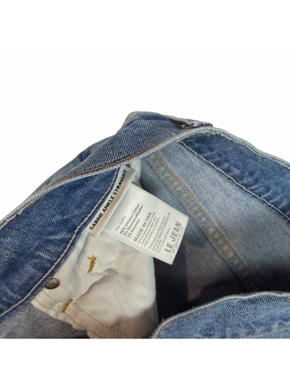LE JEANS by Charlie Gay Sabine Ankle Straight Size 29 Waist Distressed Raw Hems - Picture 8 of 10